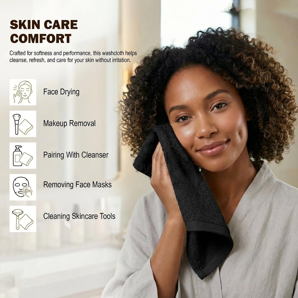 Utopia Towels label visible on washcloths emphasizing premium cotton quality