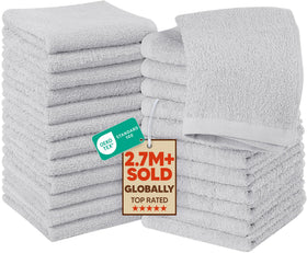 Utopia Towels washcloth set 12x12 inches, soft and absorbent for daily cleansing.