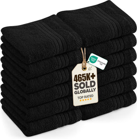 Utopia Towels 12-pack washcloths closeup of soft ring-spun cotton fibers for gentle cleansing