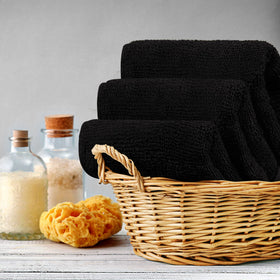 Utopia Towels black finish fabric rich color and smooth surface