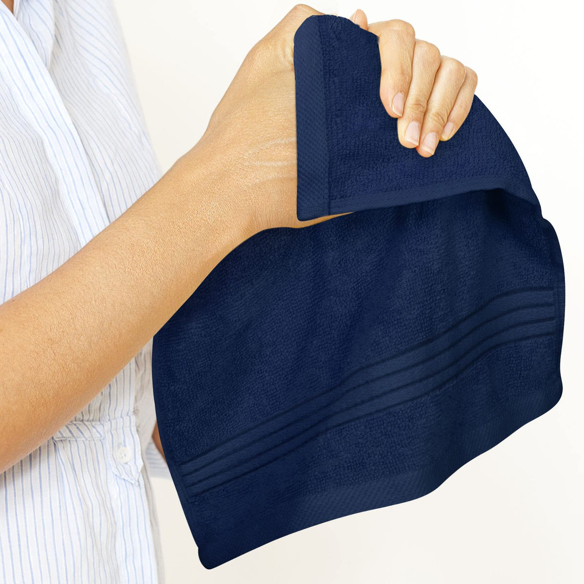 Utopia Towels washcloth closeup shows soft fiber ideal for skincare routines.