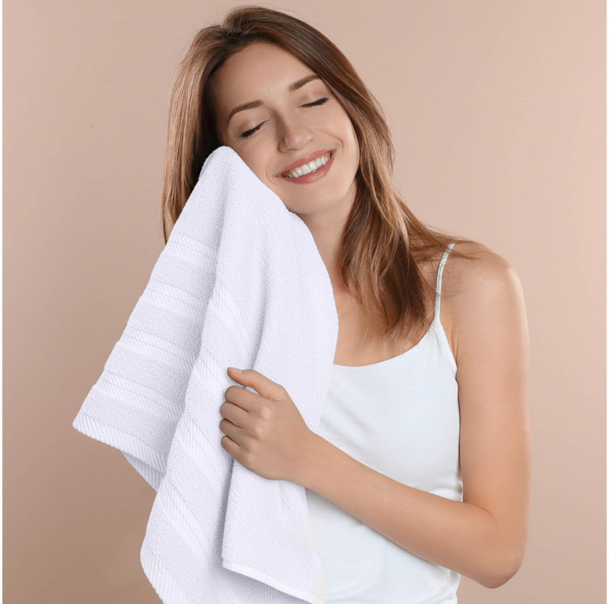 Utopia Towels white color set for a clean, fresh look.