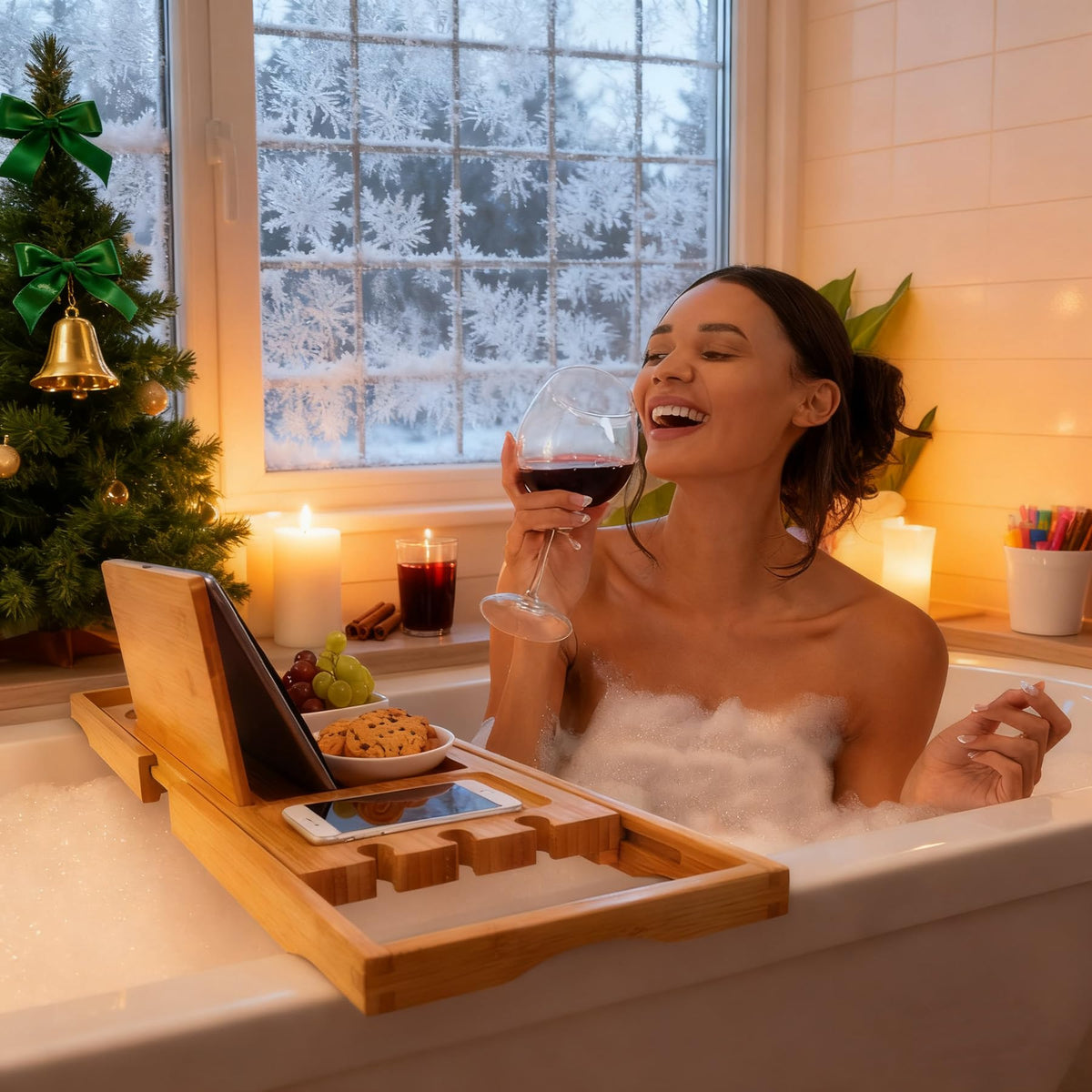 Utoplike expandable mechanism demonstrates adjustable length for a custom tub fit