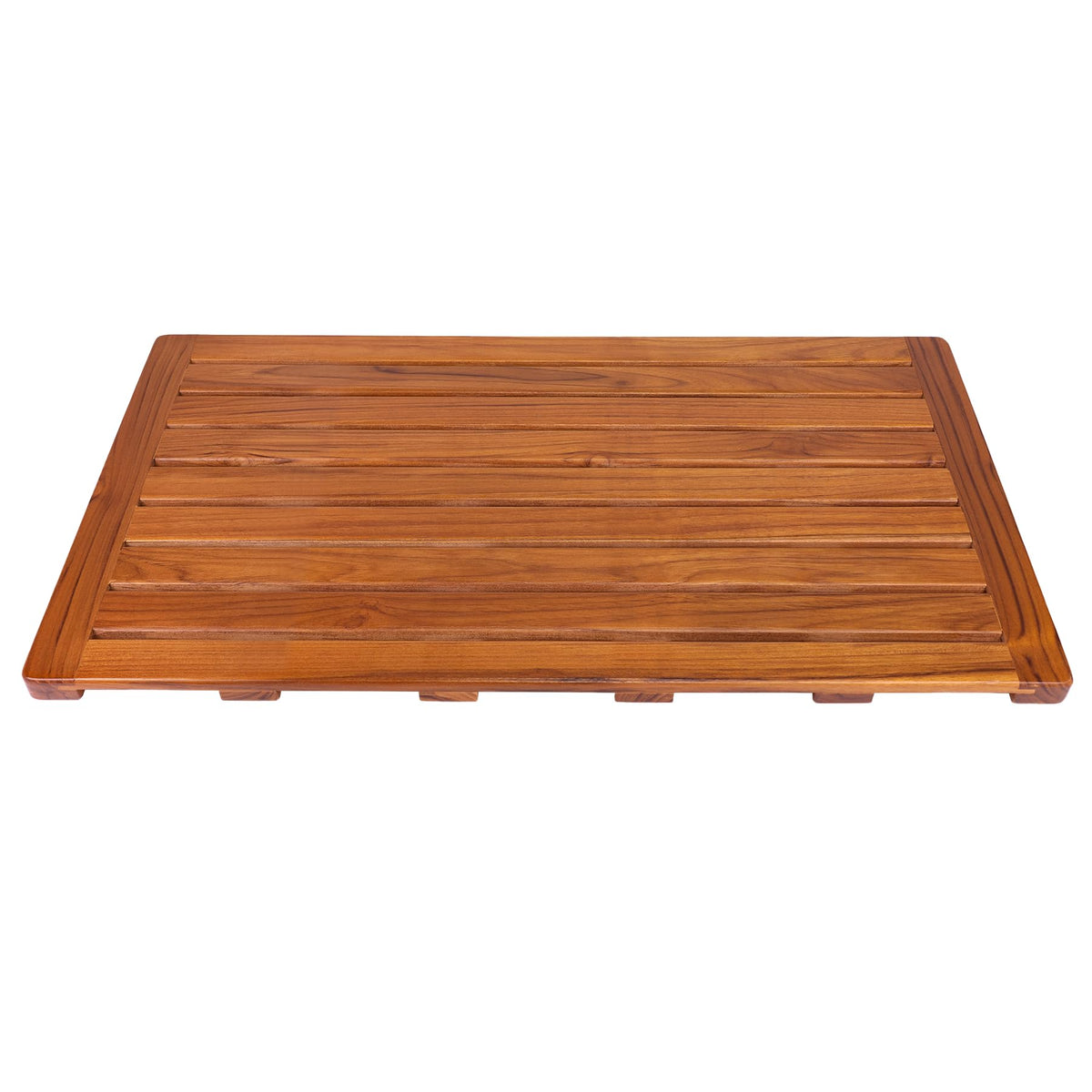 Utoplike teak bath mat top view shows large size for stable footing