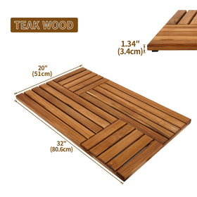 Utoplike teak bath mat 32x20 inches for a wide range of spaces.
