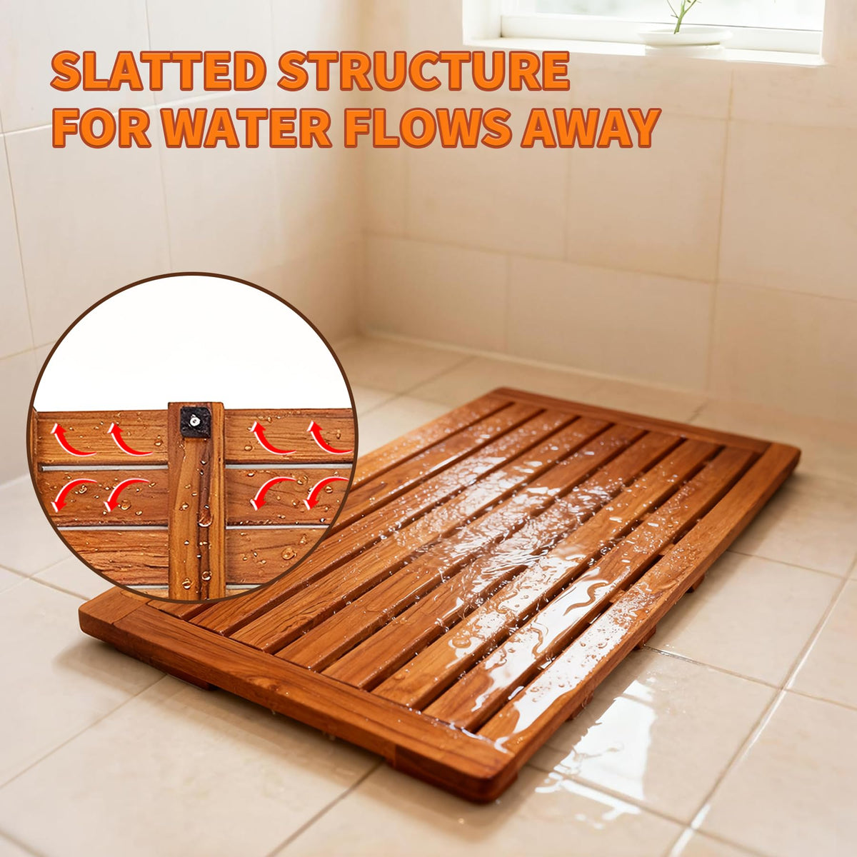 Utoplike teak bath mat gift-ready packaging appeals to natural wood lovers