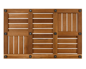 Utoplike teak bath mat ready to use with minimal setup.