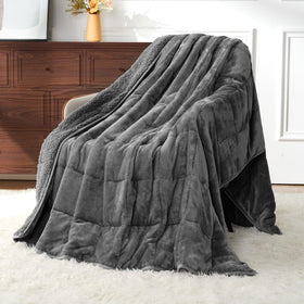 Uttermara weighted blanket in queen size with Sherpa fleece for cozy nights.