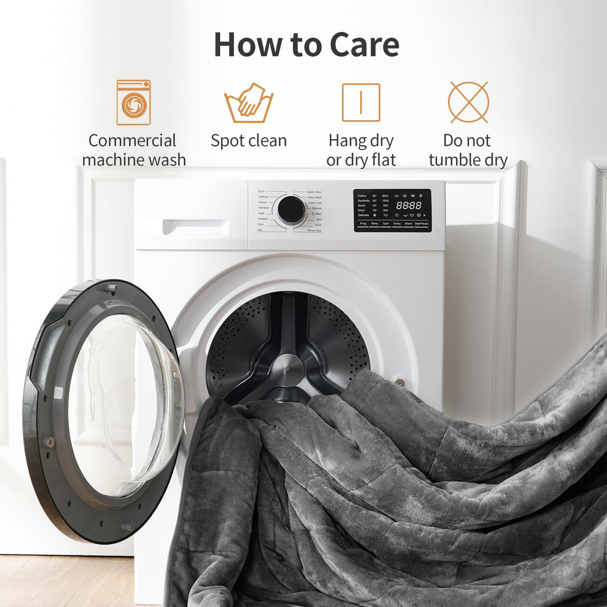 Soft, comforting blanket creates a sleep-friendly atmosphere.