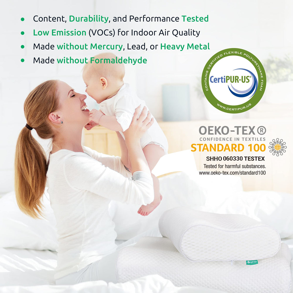 UTTU Cervical Pillow machine-washable cover for easy care.