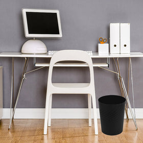 UUJOLY office desk trash bin, round shape fits cramped workspaces.