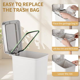 UUJOLY sturdy PP plastic with stainless steel pedal for durability.