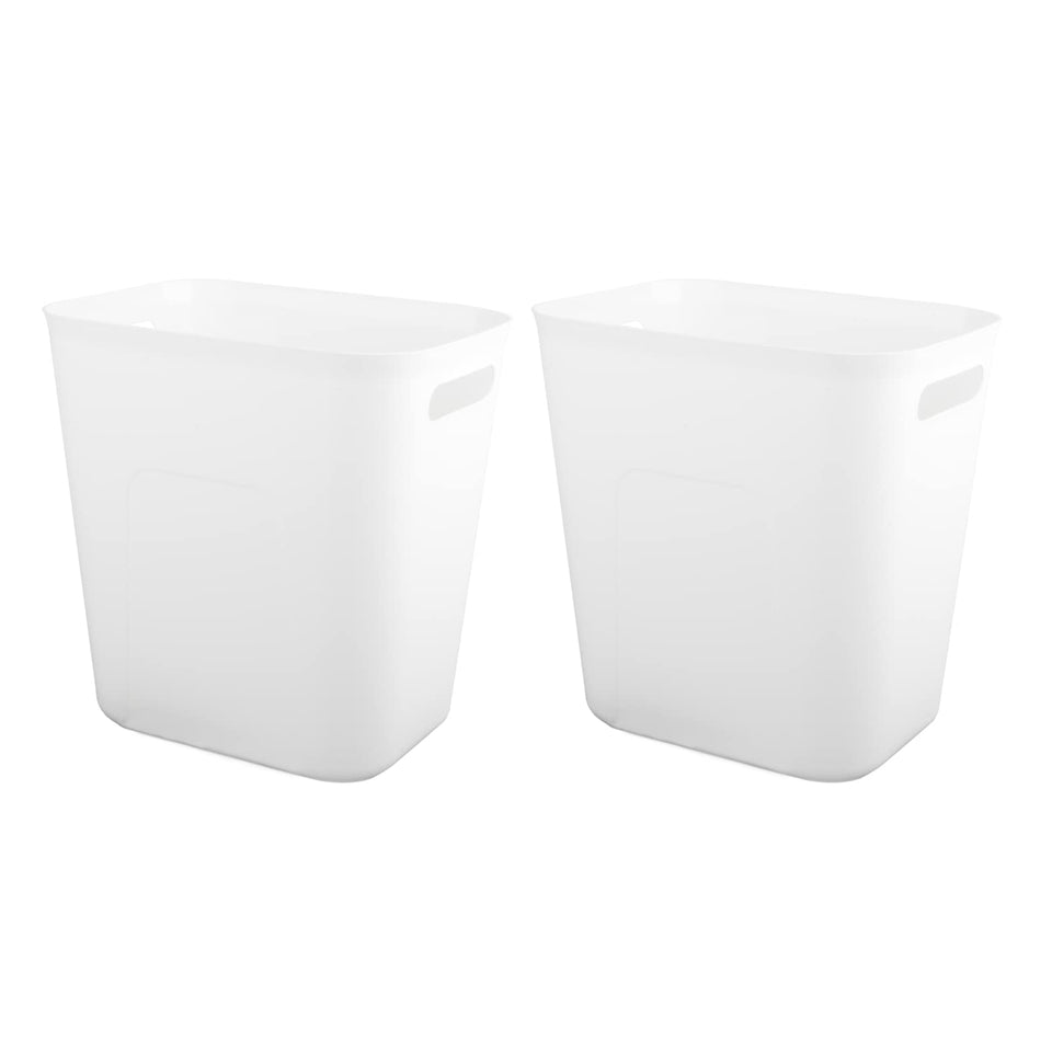 UUJOLY rectangular trash can front view showing compact 3.5 gallon capacity for small spaces