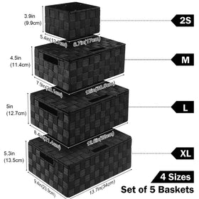 Uvellgift stackable woven baskets save shelf space