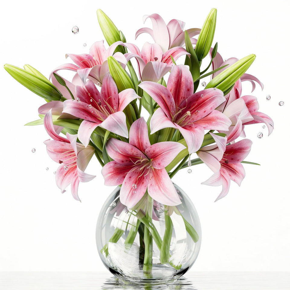 Uven Traoqq artificial lilies 12-head bouquet for realistic home decor.