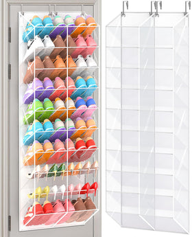 UVIAHOMI 10-tier over-the-door shoe rack with clear PVC panels for quick viewing