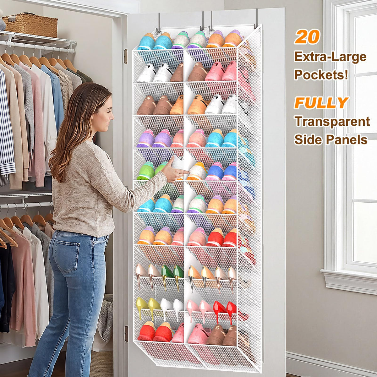 UVIAHOMI 20-pocket design keeps boots and sneakers neatly stored