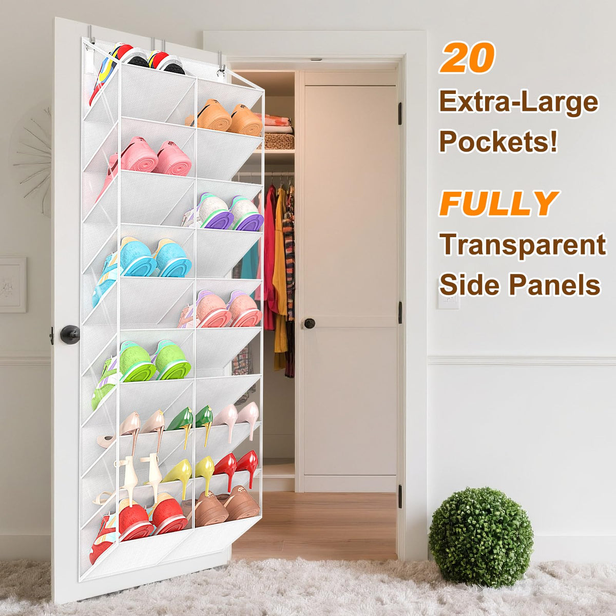 UVIAHOMI 20-pocket storage for men's sneakers and women's shoes neatly
