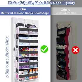 UVIAHOMI 80 lb capacity organizer supports sturdy storage behind doors.