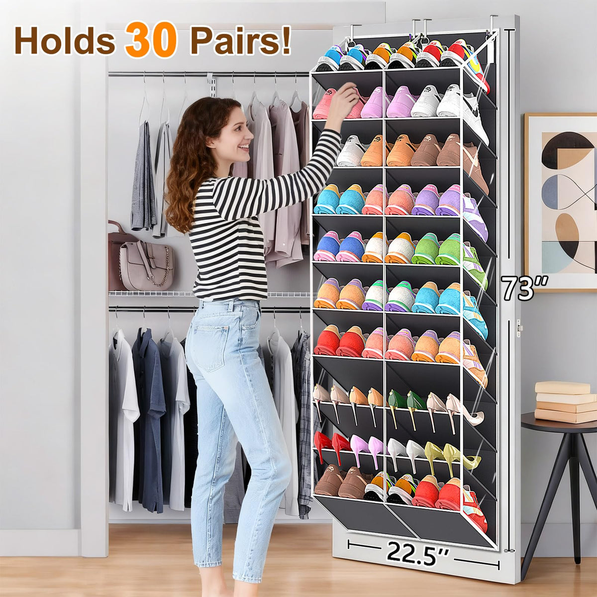 UVIAHOMI clear PVC pocket window lets you see shoes at a glance.