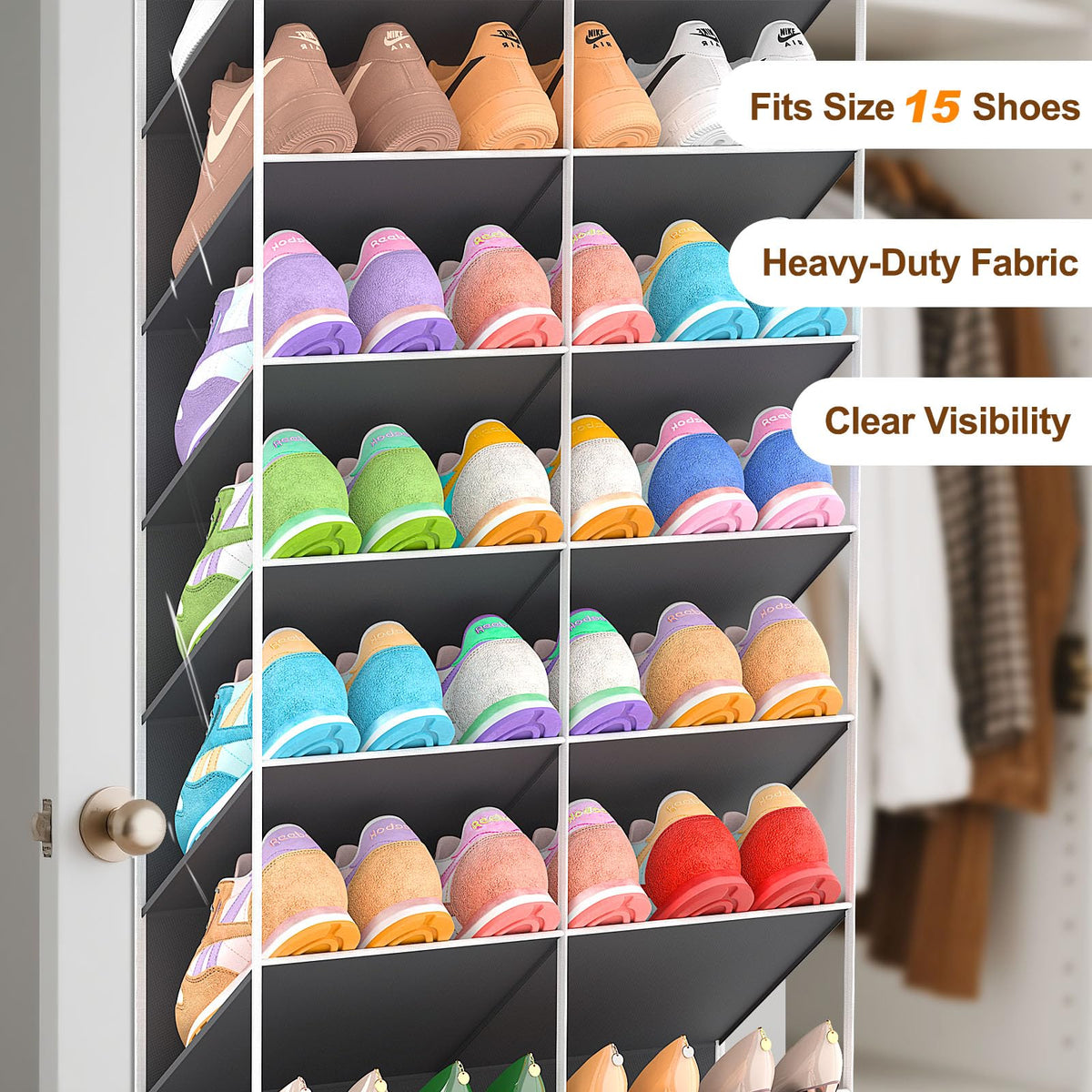 UVIAHOMI door-fit design suits standard doors from 1.37 to 1.98 inches thick.