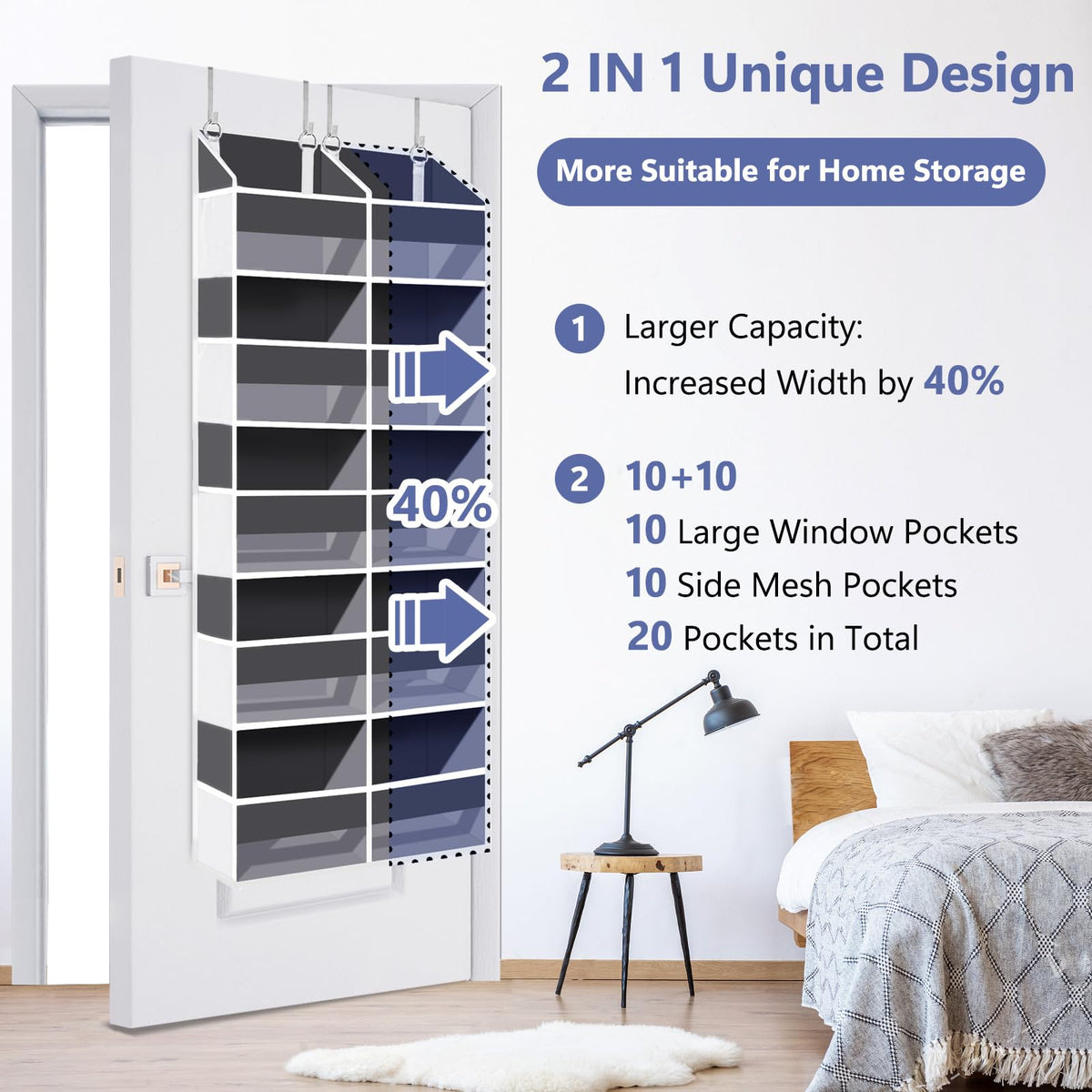 UVIAHOMI behind-the-door design saves floor space in cozy rooms.