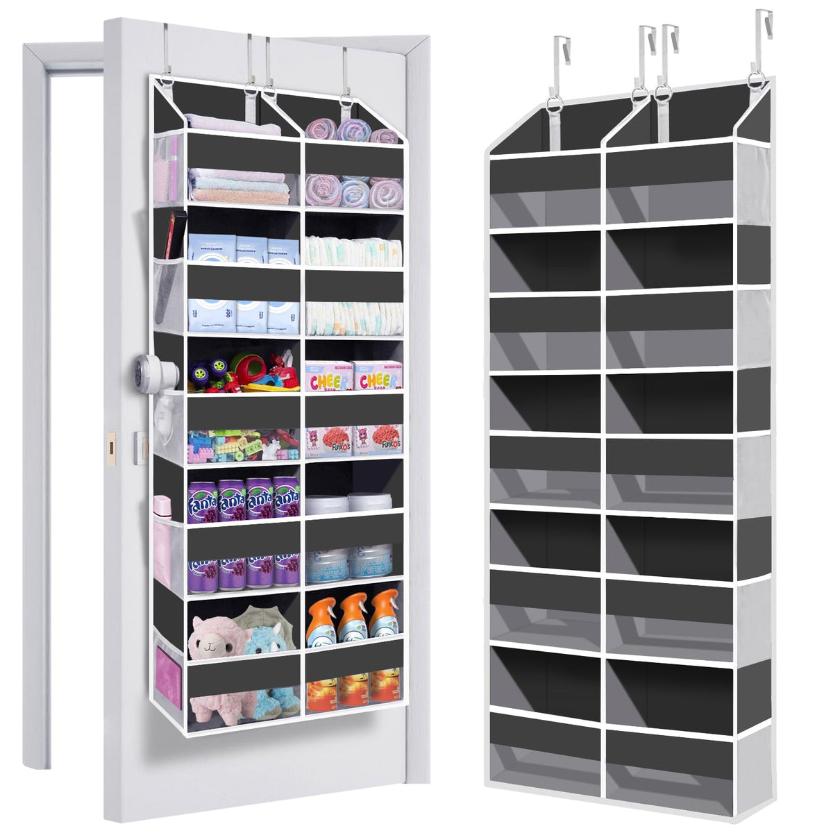 UVIAHOMI heavy-duty 5-tier organizer shows large front pockets for quick access.