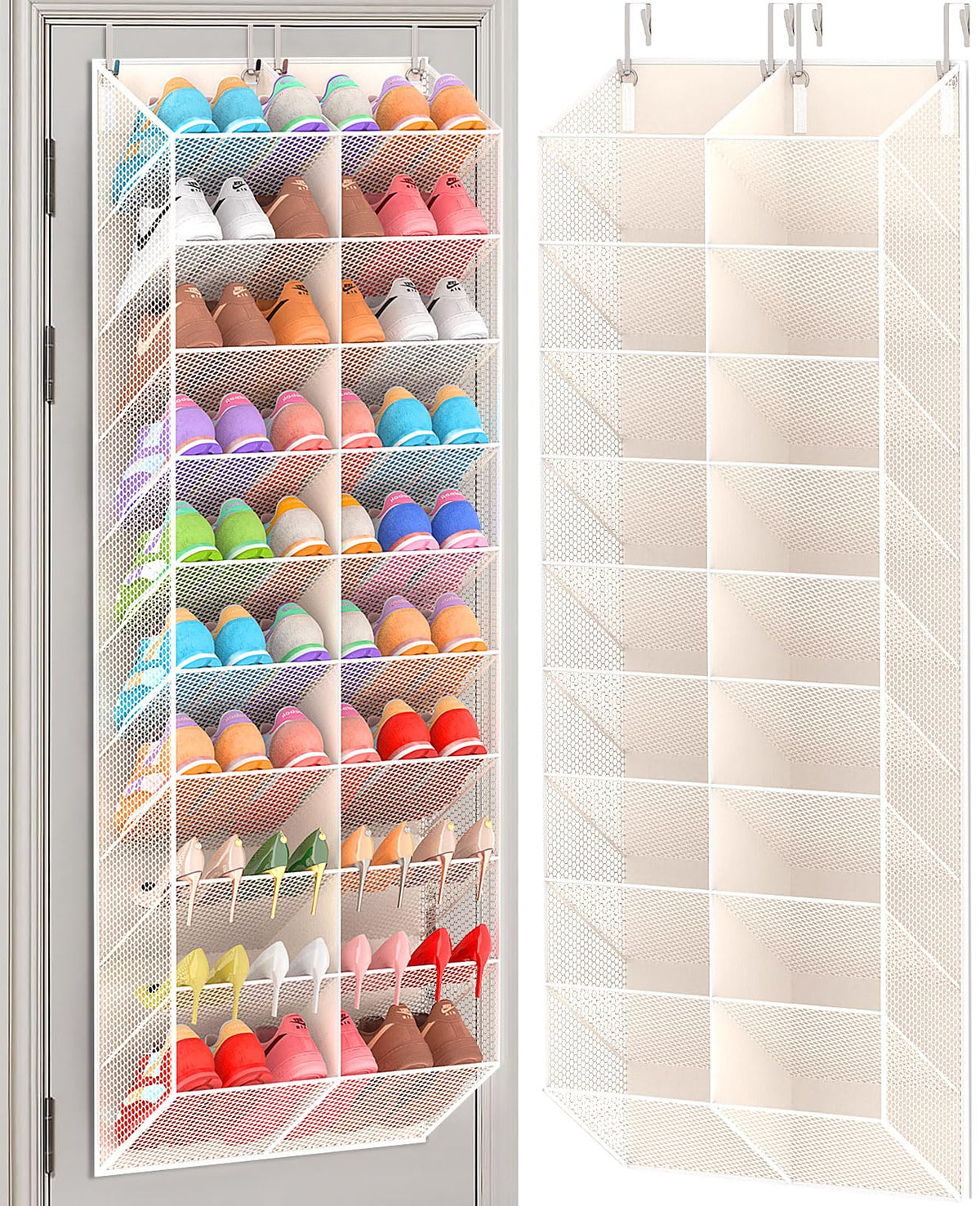 UVIAHOMI over-door shoe organizer with 10-tier design for family footwear.
