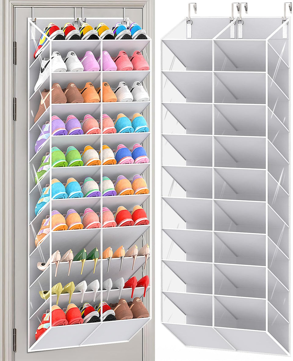 UVIAHOMI over-door shoe organizer shows a 10-tier design for organized entryways.