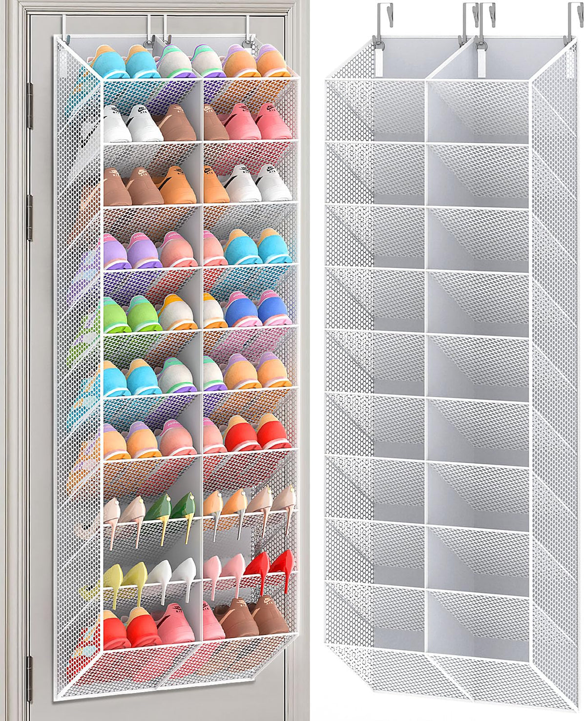 UVIAHOMI over-the-door organizer holding 20-30 pairs for a tidy closet