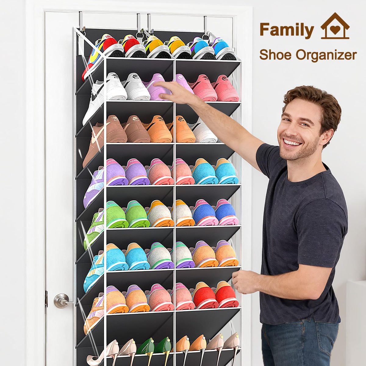 UVIAHOMI sturdy metal hooks provide solid hanging support for full loads.