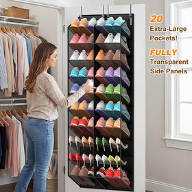 UVIAHOMI wide 20-pocket storage for sneakers, boots, heels, and kids' shoes neatly