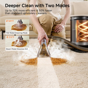 Uwant B400 portable cleaner in use car, ideal for pet stains on seats.