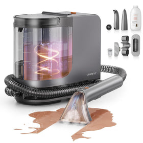 Uwant B400 steam cleaner front view showing compact design for easy storage.