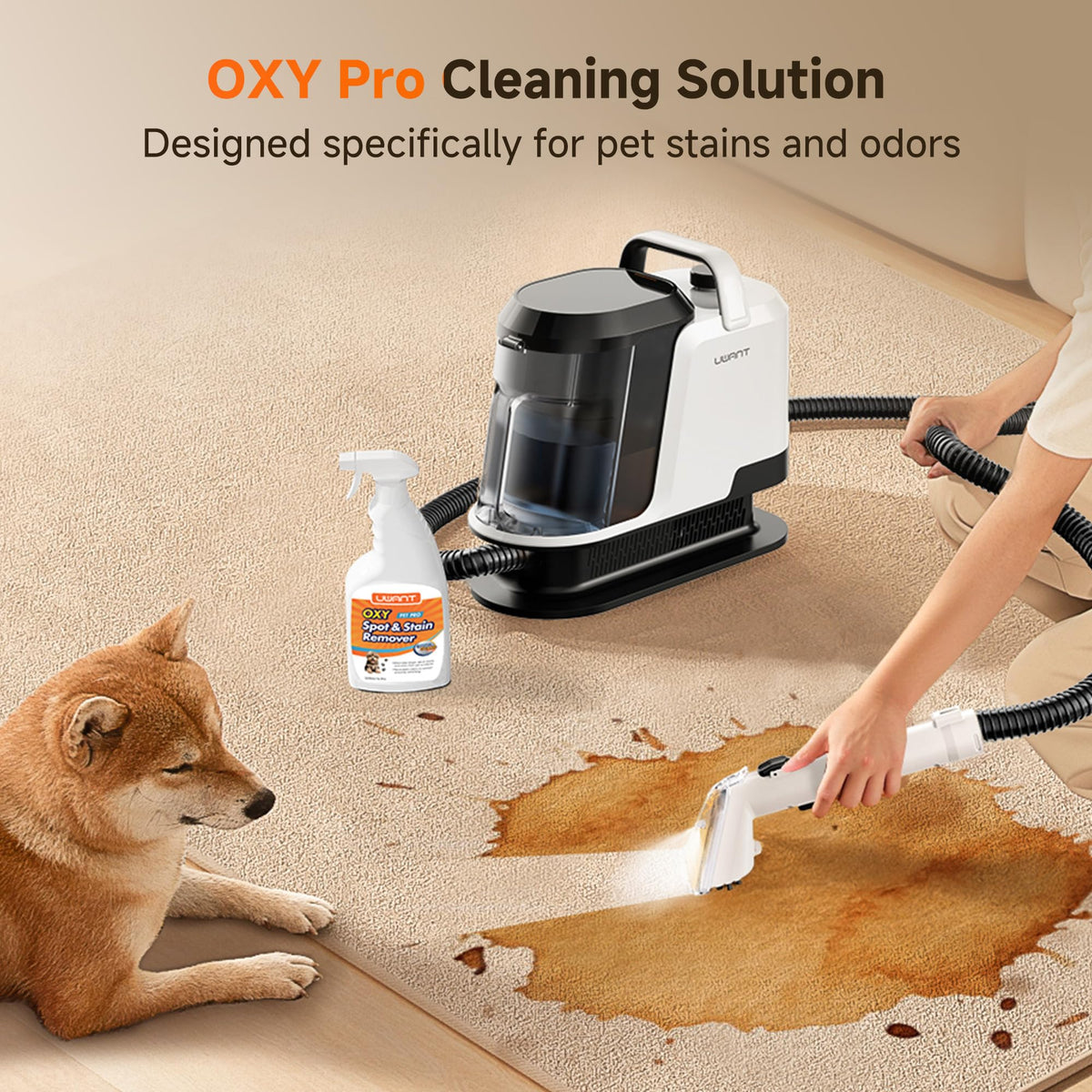 Uwant Pet Pro Solution bottle for efficient pet stain removal.