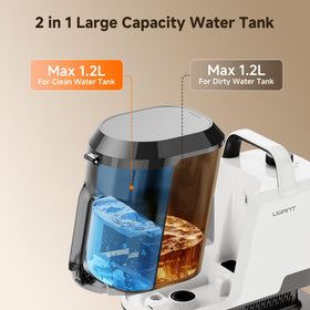Uwant two in one water tank design simplifies refilling during cleaning.