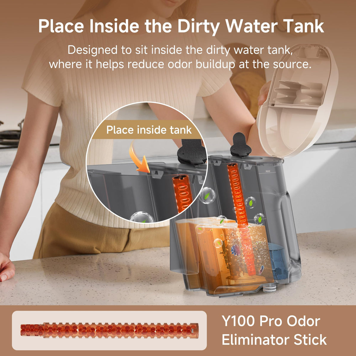 Uwant two-tank water system keeps clean and waste water separate