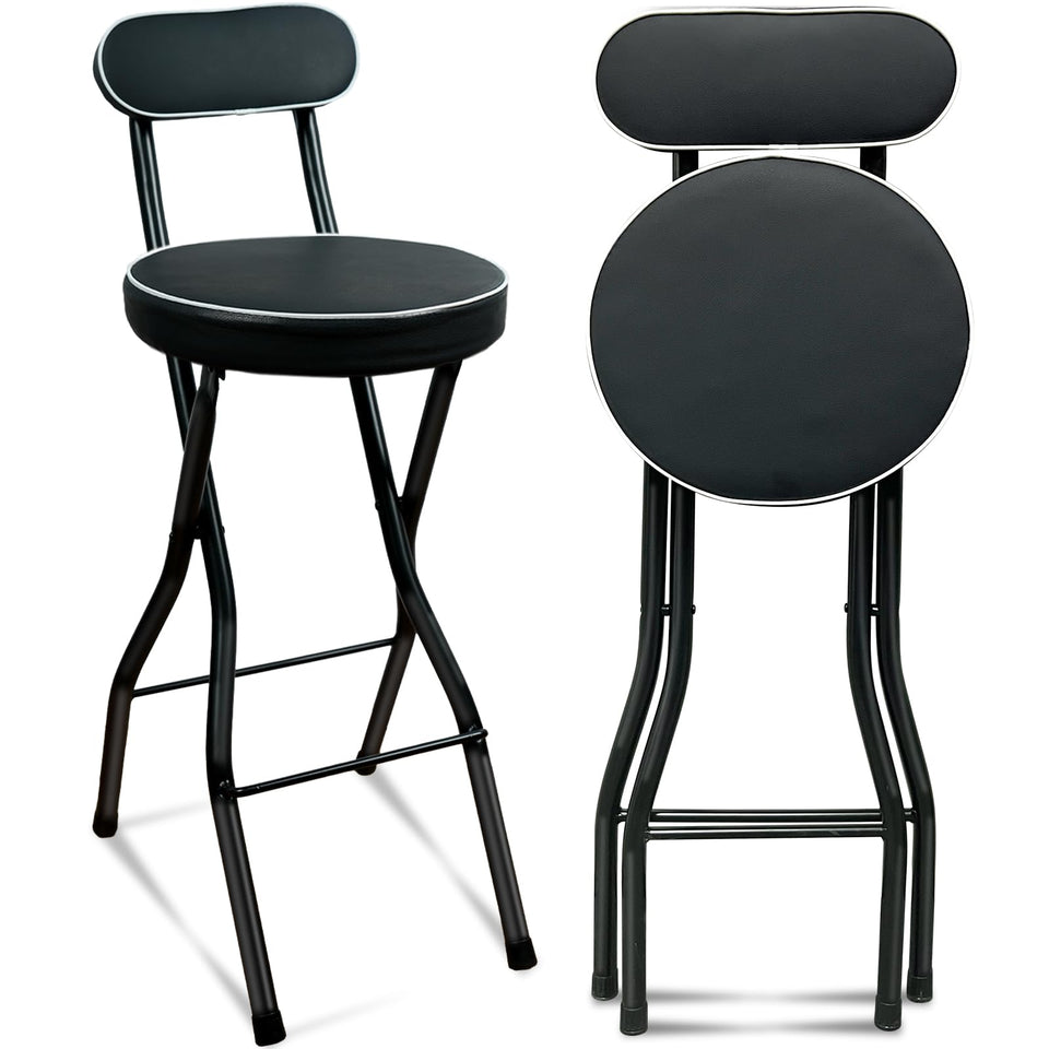 UWEAR folding bar stool with back-padded seat for comfortable meals