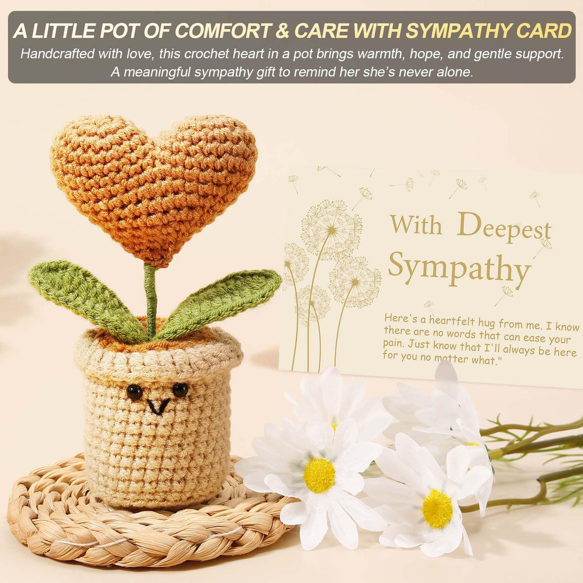 Uwingess crocheted heart plant adds comforting charm