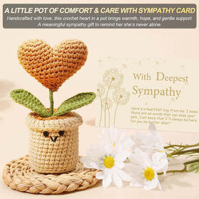 Uwingess crocheted heart plant adds comforting charm