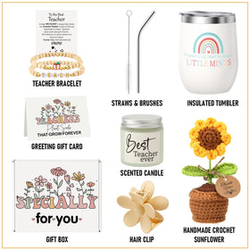 Uwingess crochet sunflower keepsake brightens desks and classrooms