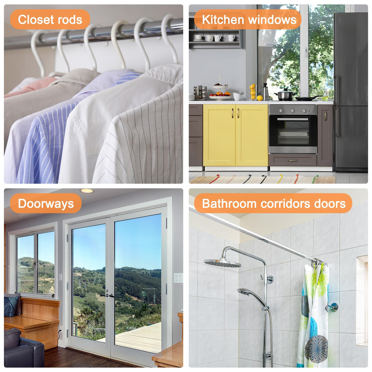 uxcell tension rod offers reliable, no-drill installation for portable spaces.