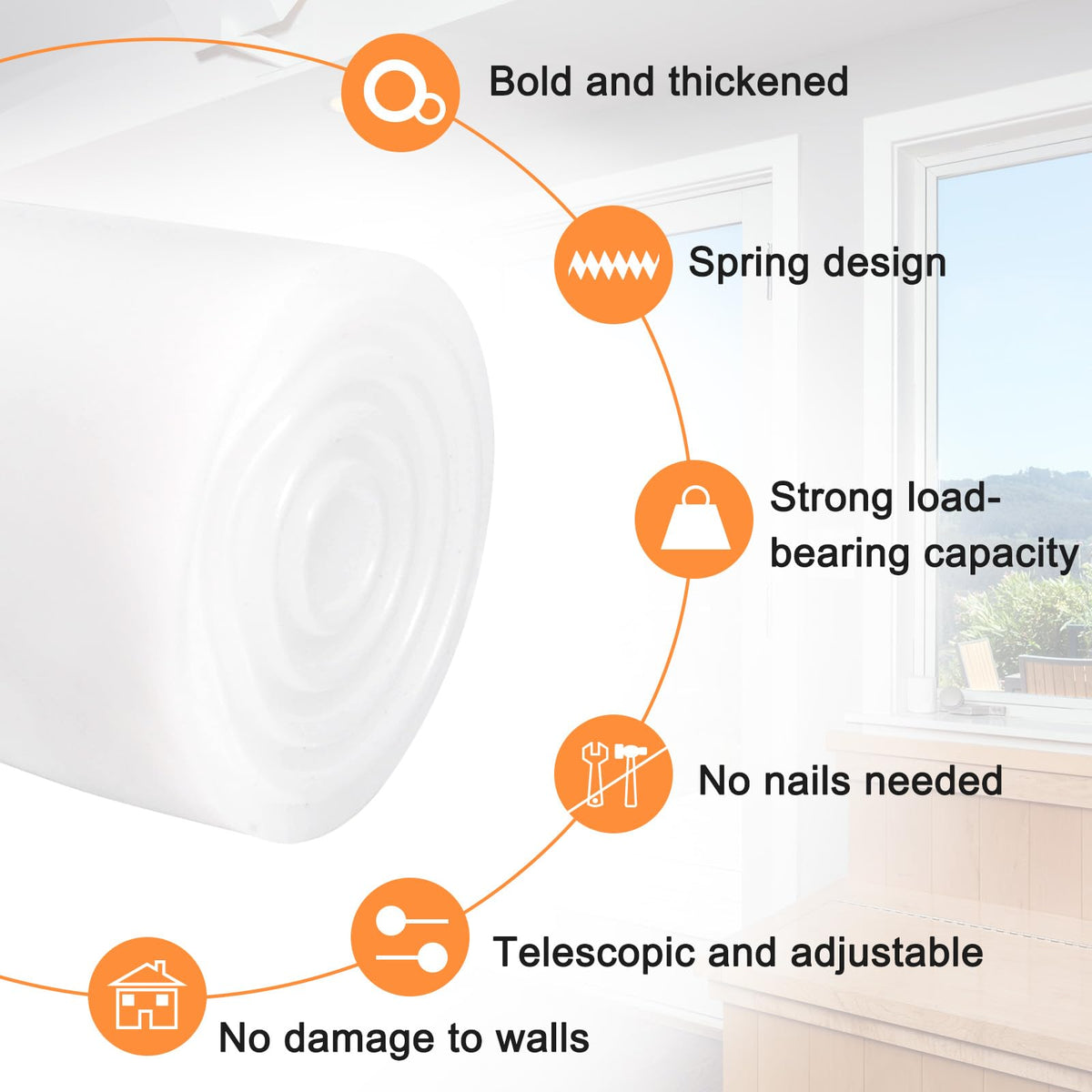 uxcell adjustable tension rod installs without tools for fast setup.