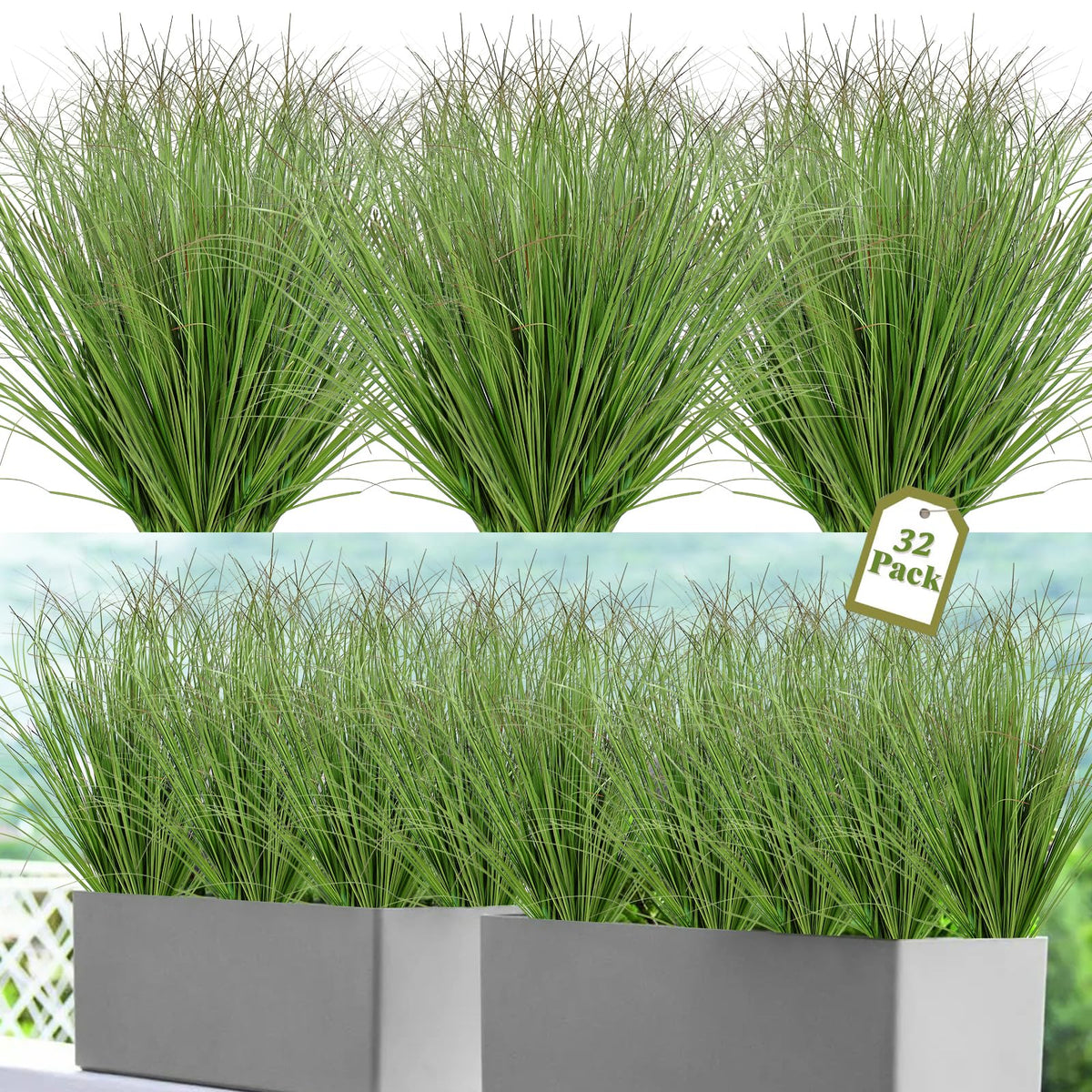 UXORSN Onion Grass outdoor 20-inch — durable faux greenery for year-round scenery.