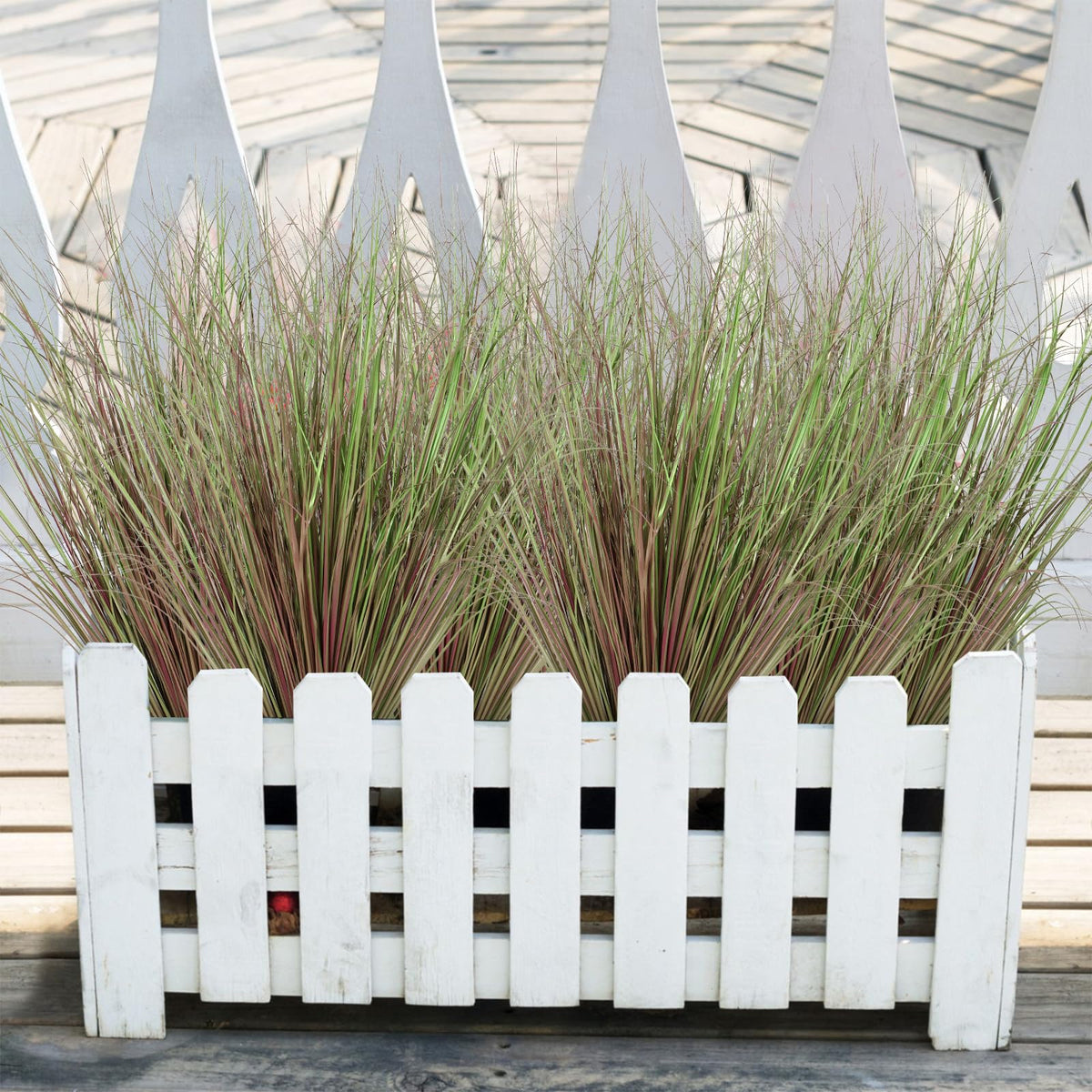 UXORSN UV-resistant faux greenery suitable for outdoor or indoor use.