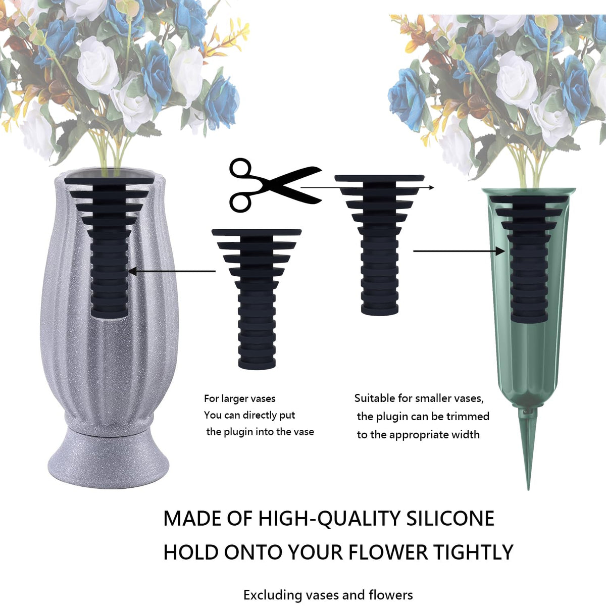 UYX fixed vase insert side angle for durable, wind-resistant memorial displays
