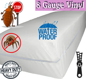 V Waterproof Zippered Mattress Cover fully encased for spill protection.