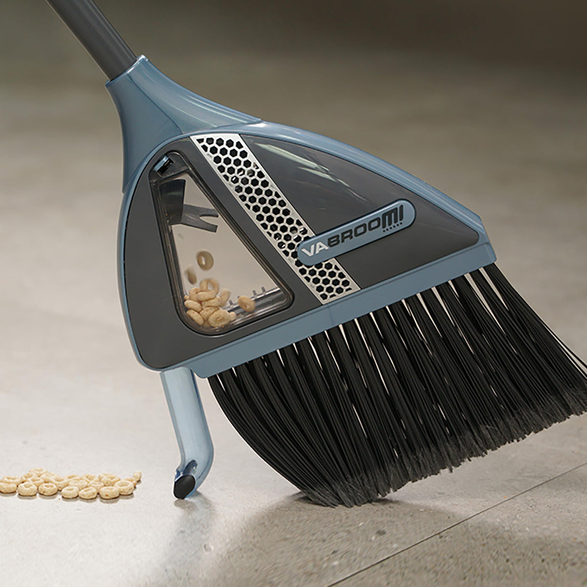 VaBroom delivers quiet, powerful suction for pet hair on laminate floors.