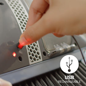 VaBroom rechargeable lithium battery supports cordless cleaning anywhere.