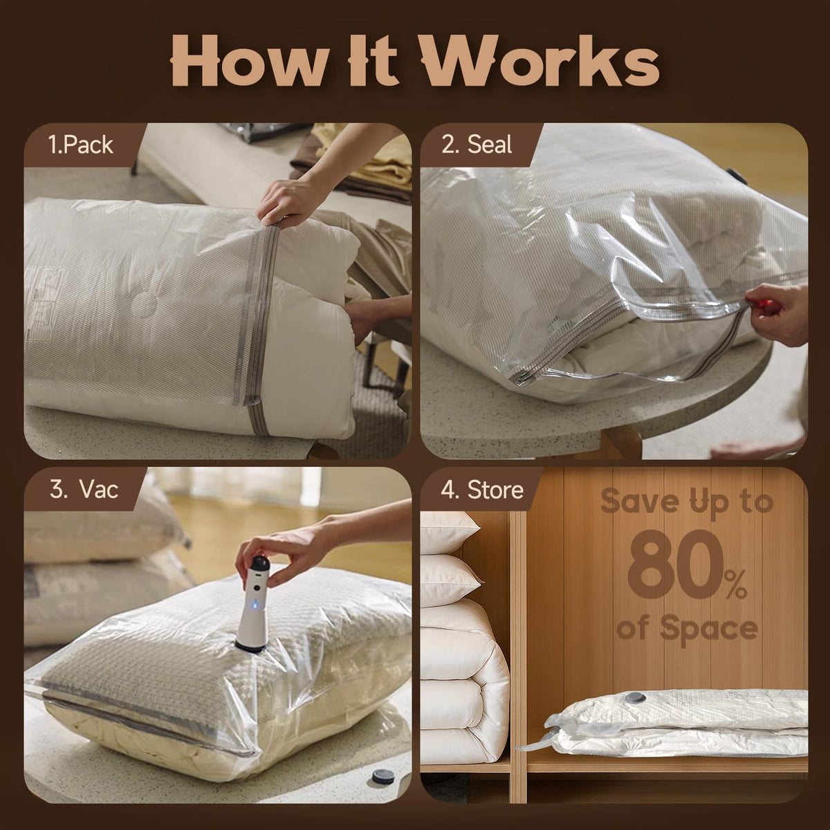 Vacbird 15 jumbo bags organize luggage efficiently.